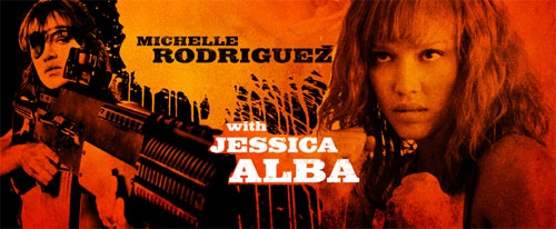 Michelle Rodriguez and Jessica Alba in MACHETE